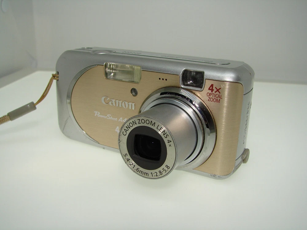 Canon PowerShot A430 4MP Compact Digital Camera gold + sd card, Tested and Works